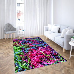 multicolor rug checkerug wool rug